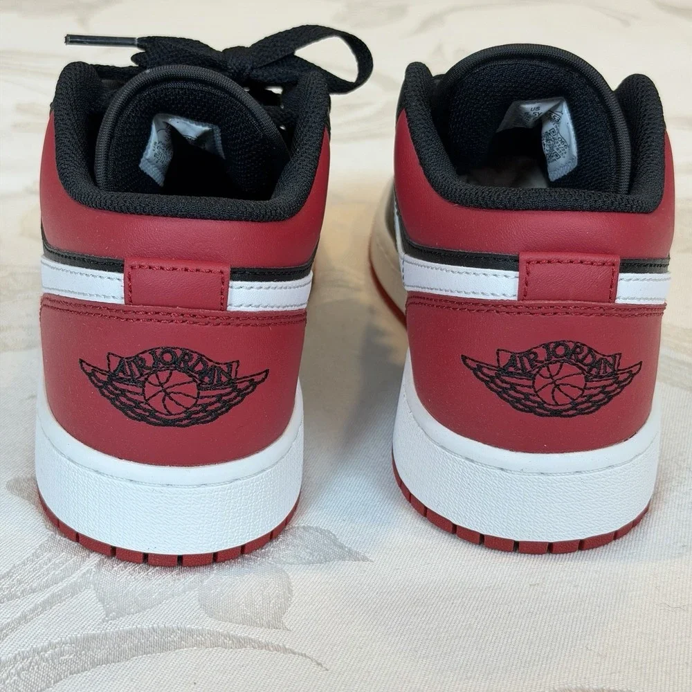 Nike Size-6.5 Y Kids Air Jordan 1 Low GS Shoes - Gym Red‎ (553560-066)